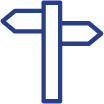 Icono: poste indicador que indica cruce de caminos