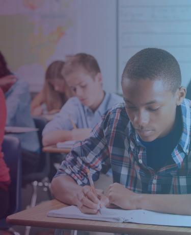 Students in classroom taking standardized test