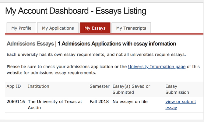 apply texas college essays