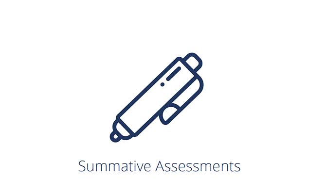 Pen icon labeled summative assessment
