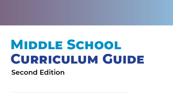 Screenshot of the Texas OnCourse Middle School Curriculum Guide