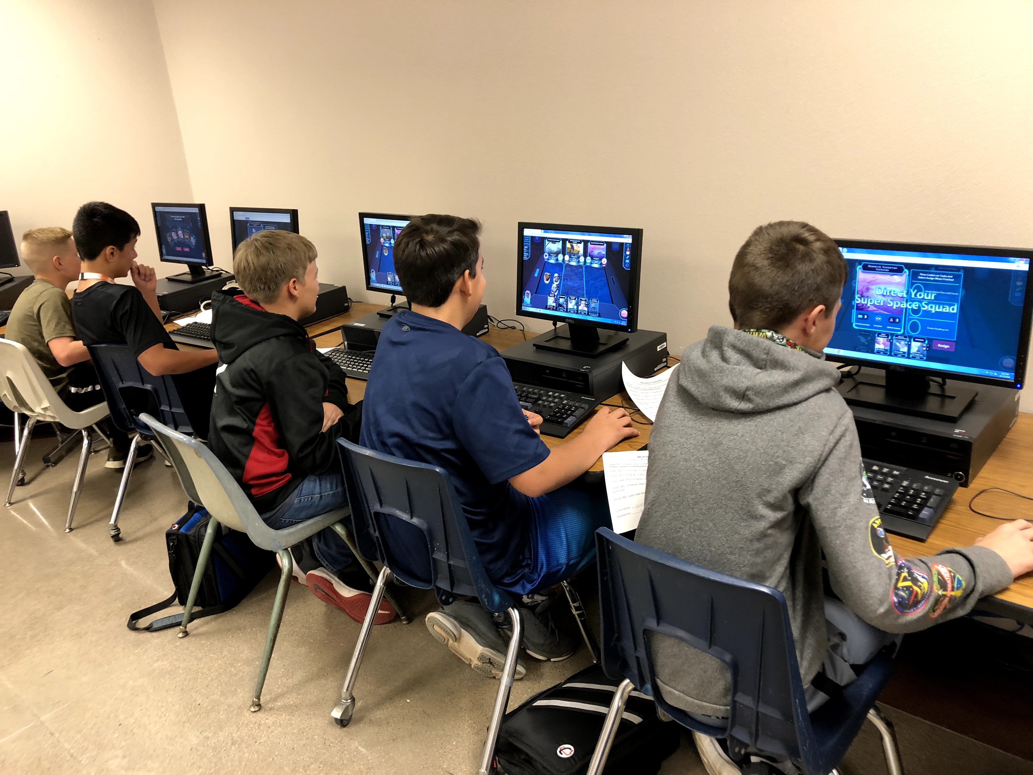 Students playing MiddleGalaxy
